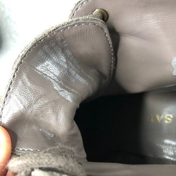 Franco Sarto Womens Sz7 Taupe Beige Suede Lace Up Wedge Ankle Boots, Weston - Picture 9 of 12